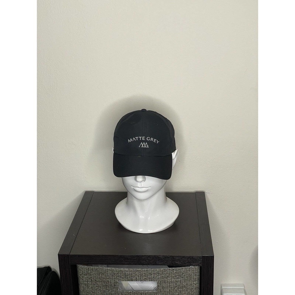 MATTE grey mens golf adjustable cap hat breathable, moisture wicking - Picture 2 of 7